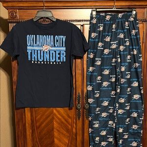 NBA Oklahoma City Thunder Kids Pajama Set - Navy Blue and Orange